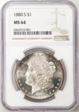 1880-S $1 Morgan Silver Dollar Coin NGC MS64 Great Toning