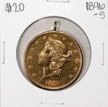 1896-S $20 Liberty Head Double Eagle Gold Coin Pendant