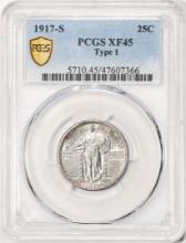 1917-S Type 1 Standing Liberty Quarter Coin PCGS XF45