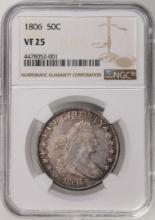 1806 Capped Bust Half Dollar Silver Coin NGC VF25