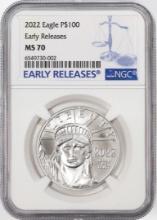2022 $100 American Platinum Eagle Coin NGC MS70 Early Releases