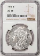 1893 $1 Morgan Silver Dollar Coin NGC AU55