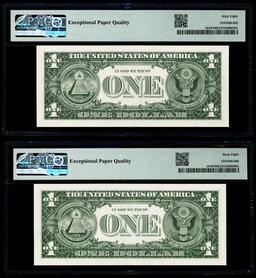 (2) Consecutive 1957 $1 Silver Certificate Star Notes Fr.1619* PMG Superb Gem Unc. 68EPQ