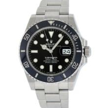 Rolex Mens Stainless Steel Submariner Wristwatch with Rolex Box And Papers