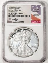 2017-S $1 Proof American Silver Eagle Coin NGC PF70 Ultra Cameo First Releases Signed