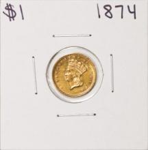 1874 Type 3 $1 Indian Princess Head Gold Dollar Coin