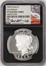 2023-S $1 Proof Peace Silver Dollar Coin NGC PF70 Ultra Cameo ER Iskowitz Signature
