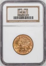 1893 $10 Liberty Head Eagle Gold Coin NGC MS62