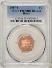 2017-S Proof Shield Lincoln Cent Coin PCGS PR70RD DCAM