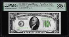 1934 $10 Federal Reserve Star Note Light Green Seal Fr.2004-B* PMG Ch. Very Fine 35EPQ