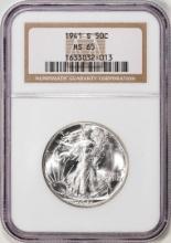 1941-S Walking Liberty Half Dollar Coin NGC MS65