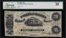 1861 $20 Confederate States of America Note T-9 Legacy Very Fine 35