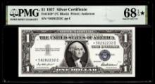 1957 $1 Silver Certificate Star Note Fr.1619* PMG Superb Gem Uncirculated 68EPQ* STAR