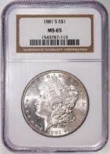 1881-S $1 Morgan Silver Dollar Coin NGC MS65