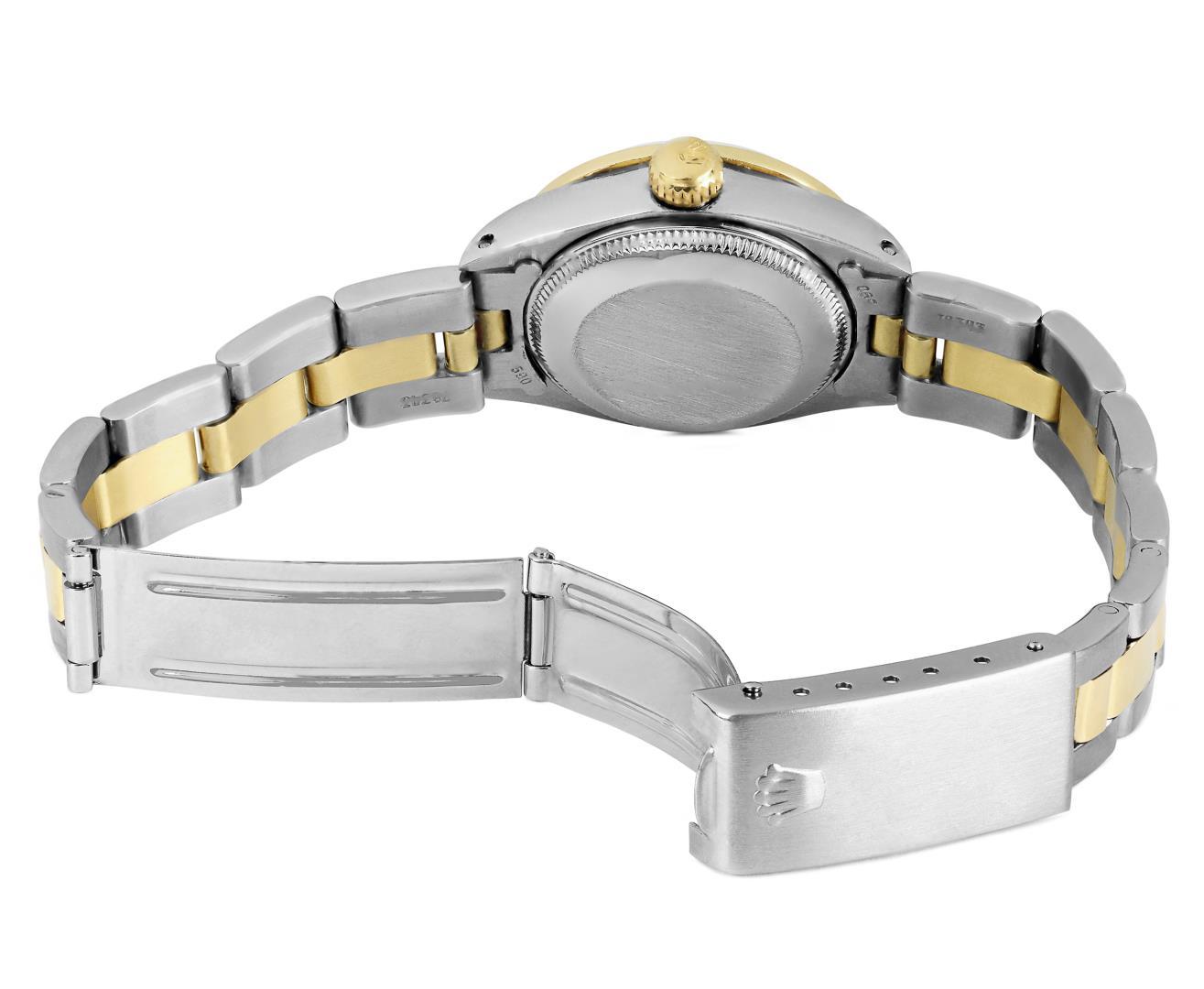 Rolex Ladies Two Tone Diamond Date Wristwatch With Rolex Box