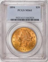 1894 $20 Liberty Head Double Eagle Gold Coin PCGS MS61