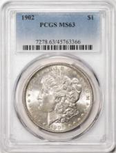 1902 $1 Morgan Silver Dollar Coin PCGS MS63