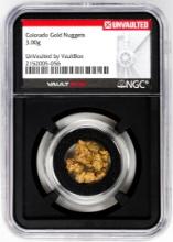 Lot of Colorado Gold Nuggets 3.00 Grams Total Weight NGC Vaultbox Unvaulted