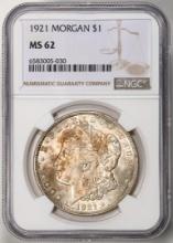 1921 $1 Morgan Silver Dollar Coin NGC MS62