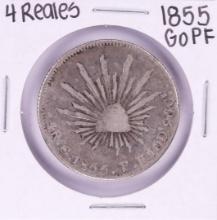 1855 GoPF Mexico 4 Reales Silver Coin