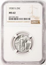 1930-S Standing Liberty Quarter Coin NGC MS62