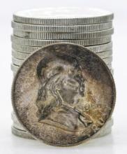 Roll of (20) Brilliant Uncirculated 1959 Franklin Half Dollar Coins