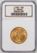 1899 $10 Liberty Head Eagle Gold Coin NGC MS62
