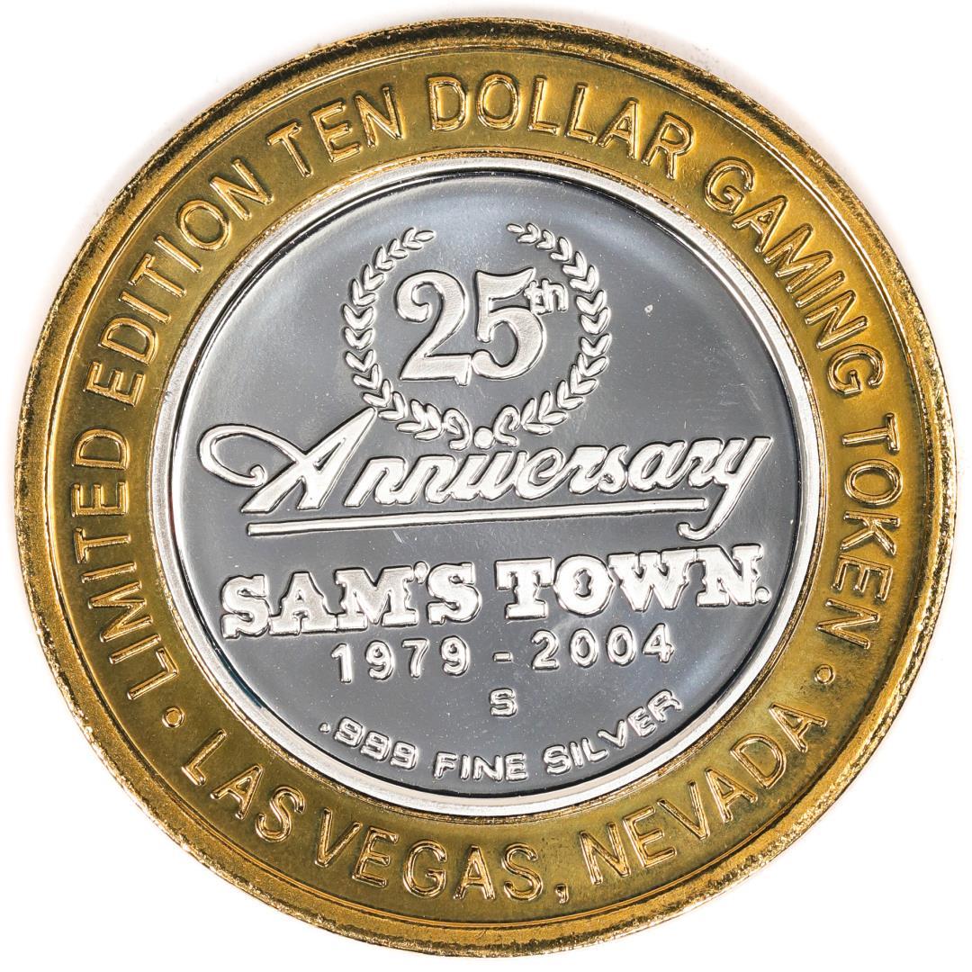 .999 Silver Sam's Town Las Vegas, Nevada $10 Casino Limited Edition Gaming Token