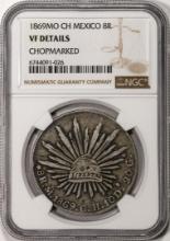 1869MO CH Mexico 8 Reales Silver Coin NGC VF Details Chopmarked
