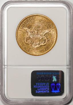 1856-S $20 Liberty Head Double Eagle Gold Coin NGC XF45
