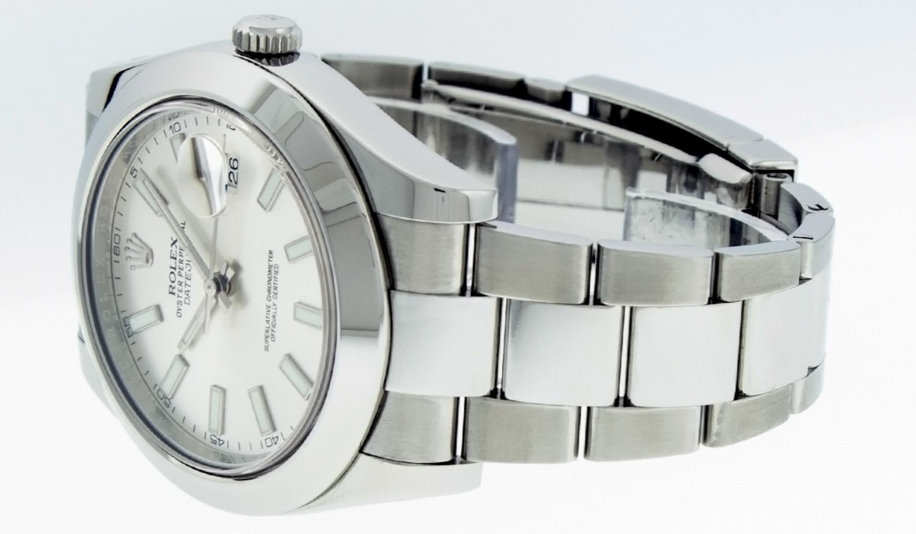 Rolex Men's Stainless Steel White Index Datejust 2 Wristwatch