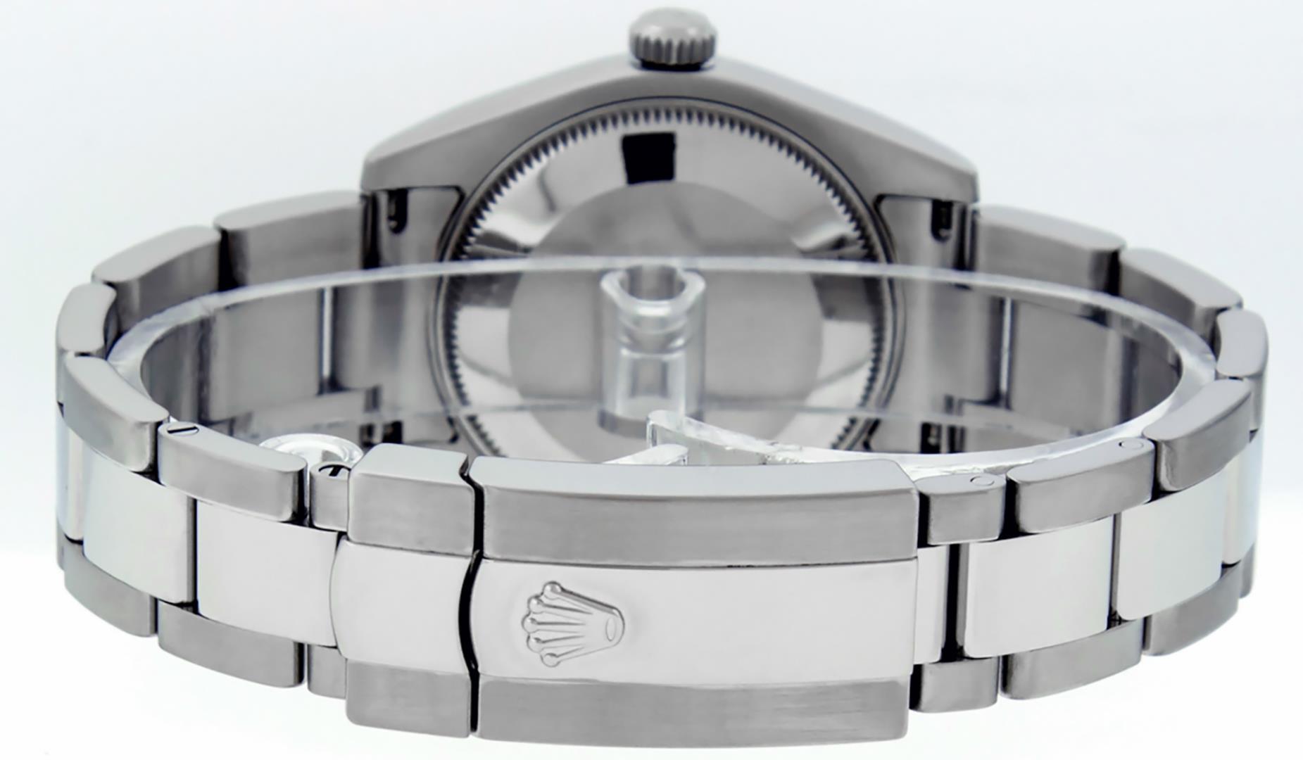 Rolex Ladies Midsize Stainless Steel Cream Arabic Datejust Wristwatch