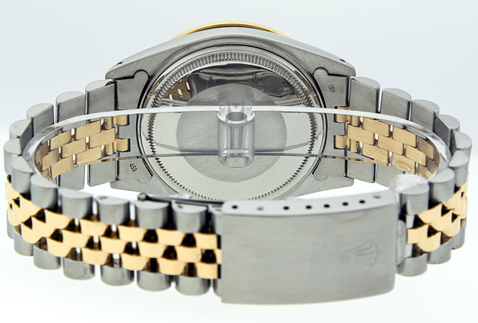 Rolex Mens Two Tone Sapphire and Diamond Datejust Wristwatch