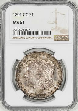 1891-CC $1 Morgan Silver Dollar Coin NGC MS61