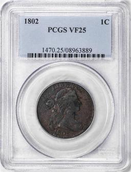 1802 Draped Bust Large Cent Coin PCGS VF25