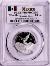 2016-Mo Mexico Proof 1/4 oz Silver Libertad Coins PCGS PR69DCAM