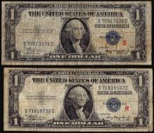 Pair of 1935A $1 Experimental "R" & "S" Silver Certificate Notes