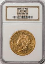 1856-S $20 Liberty Head Double Eagle Gold Coin NGC XF45