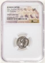 Roman Empire 161-180 AD Marcus Aurelius AR Denarius Ancient Coin NGC VF