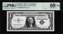 1957A $1 Silver Certificate Note Fr.1620 PMG Superb Gem Uncirculated 69EPQ* STAR