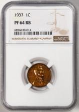 1937 Proof Lincoln Wheat Cent Coin NGC PF64RB
