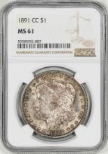 1891-CC $1 Morgan Silver Dollar Coin NGC MS61