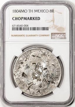 1804MO TH Mexico 8 Reales Silver Coin NGC Chopmarked