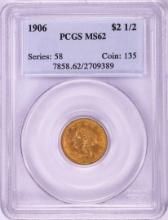 1906 $2 1/2 Liberty Head Quarter Eagle Gold Coin PCGS MS62