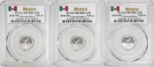Lot of (3) 2016-Mo Mexico Proof 1/20 oz Silver Libertad Coins PCGS PR70DCAM