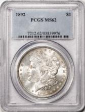 1892 $1 Morgan Silver Dollar Coin PCGS MS62