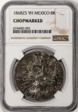 1868ZS YH Mexico 8 Reales Silver Coin NGC Chopmarked