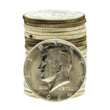 Roll of (20) Brilliant Uncirculated 1964 Kennedy Half Dollar Coins