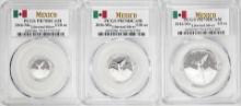 Lot of 2016-Mo Mexico Proof 1/20, 1/10 and 1/4 oz Silver Libertad Coins PCGS PR69DCAM