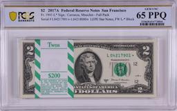 Pack 2017A $2 Federal Reserve STAR Notes San Francisco Fr.1941-L* PCGS Gem UNC 65PPQ